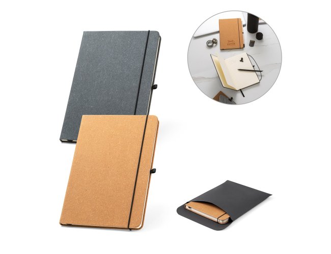 Caderno A5 em Couro Reciclado 21x14cm C/ Pauta SP53628 (MB11890)