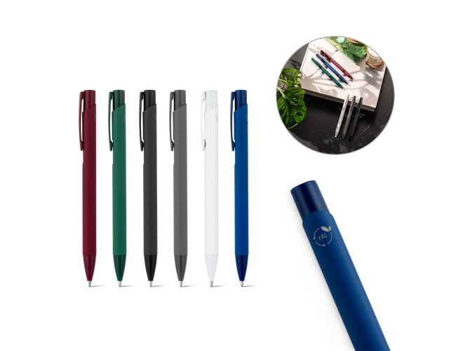 Caneta Alumínio 100% Reciclado com Acabamento em Borracha SP91944 (MB1310)