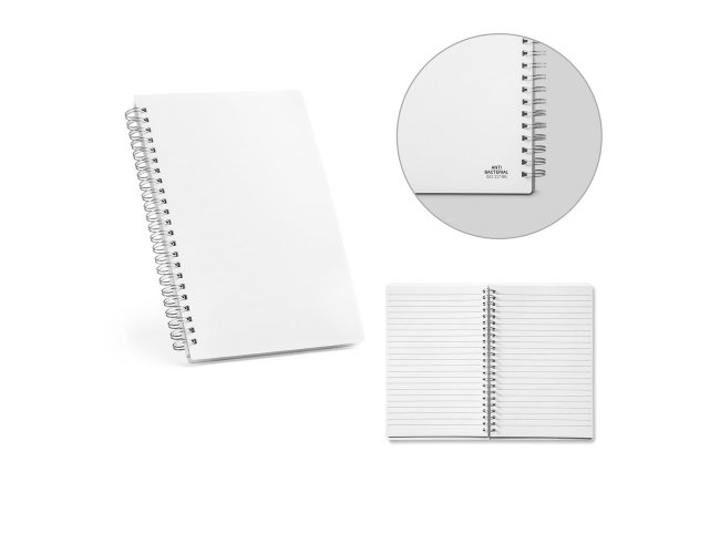 Caderno A5 de Capa Flex�vel em PP Antibacteriano com Pauta 14x21,3cm SP93474 (MB1930)
