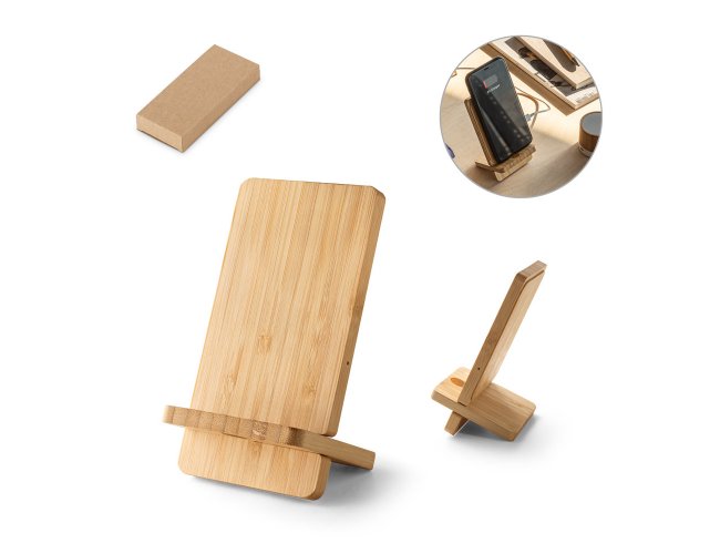 Carregador Porttil Em Bambu 10W SP97132 (MB14200+14.0325)