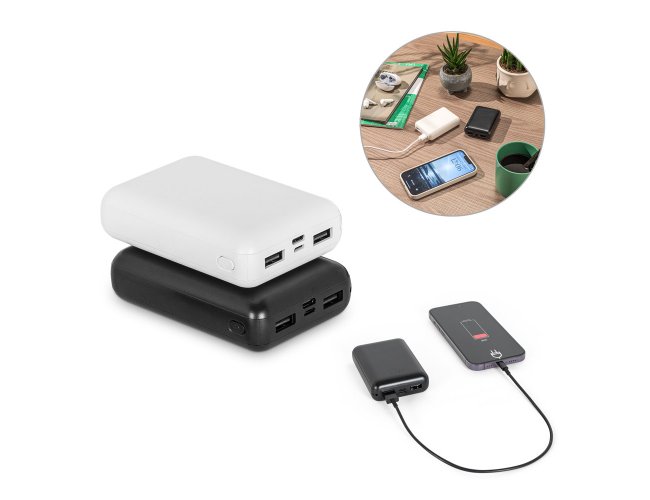 Bateria Portátil 10.000 mAh em ABS 100% Reciclado SP97198 (MB15300+14)