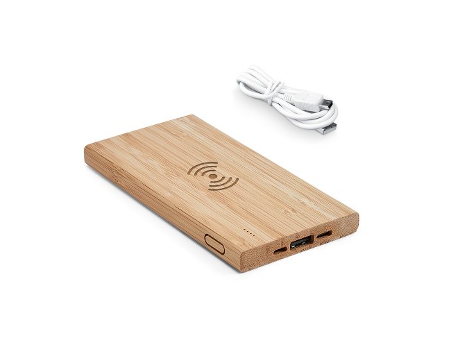 Power Bank de Induo 5.000mah em Bambu SP57909 (MB19500+14.0324)