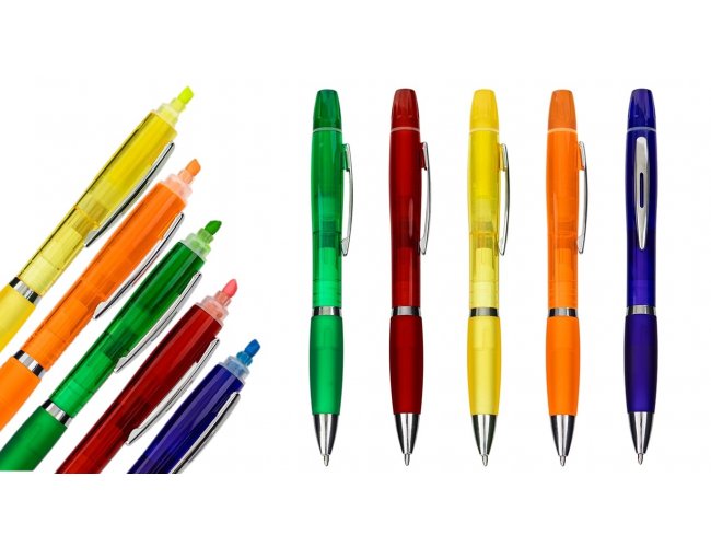 Caneta Pl�stica com Marca-Texto XB09112 (MB1170)