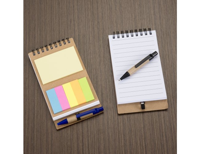 Bloco de Anotaes Tam.16x9cm com 70F Pautadas, Post-its e Caneta XB12244/ES238 (MB1460.0324)