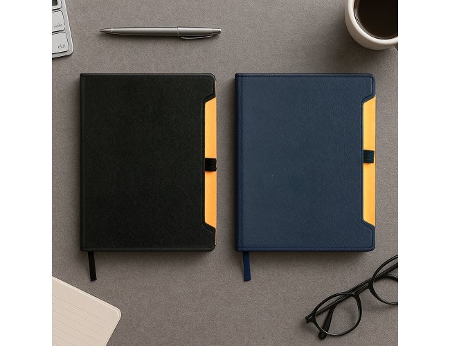 Caderneta Couro Sintéticocom Pauta 20,9x15,9x1,5cm XB15405 (MB12023)