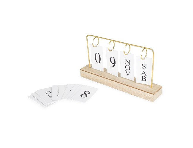 Calendrio Permanente MDF com Ala de Ferro 16x5,4x29,3cm XB19026 (MB11526)