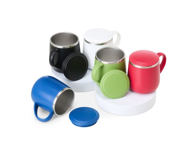 Caneca Parede Dupla 370ml Plstica Com Parede Dupla em Inox XB18761 (MB11944.0325)