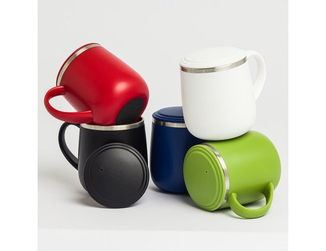 Caneca Parede Dupla 370ml Plstica Com Parede Dupla em Inox XB18761 (MB11944.0325)
