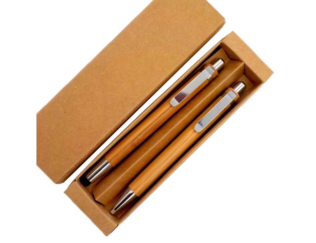 Kit Caneta Esferogrfica Touch e Lapiseira Ecolgica em Bambu ESVP00215 (MB11092)