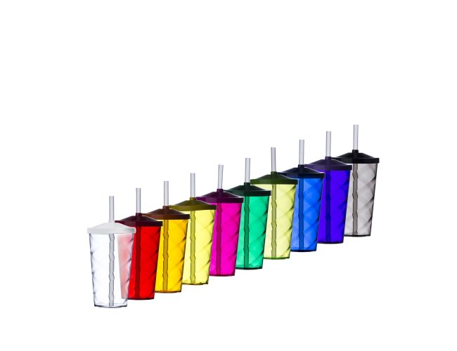 Copo de Acrlico com Tampa e Canudo 550ml XB13380/PS/SVTWIST (SVMB1549.0225)