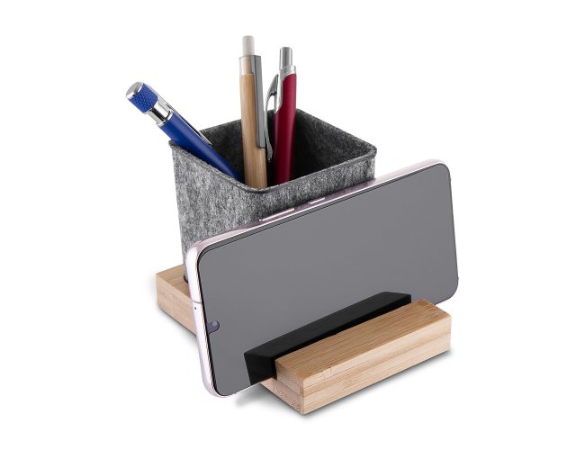 Porta Objetos/Smartphone em Feltro Reciclado e Bambu AIPCL120 (MB11280+14)