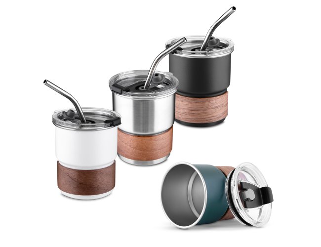 Copo Inox com Canudo 250ml AICO9310 (MB11750+14)