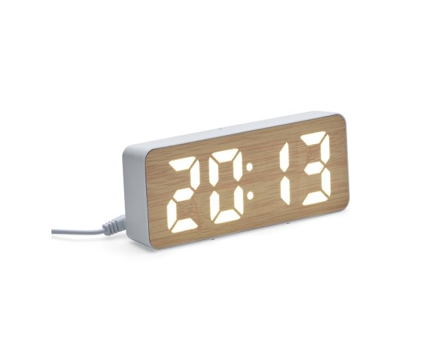 Relgio Despertador Plstico e Bambu Com Painel LED XB18943 (MB12818)